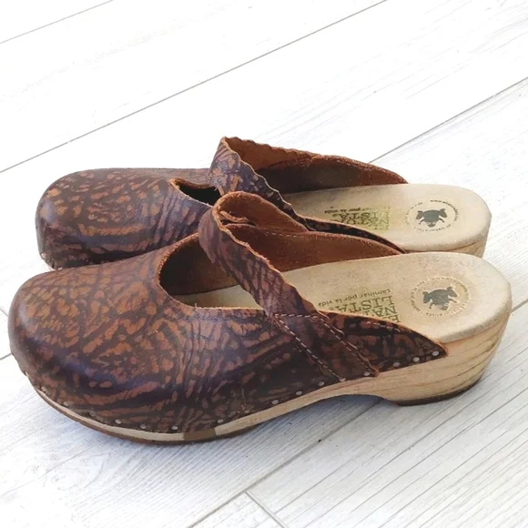 El Naturalista Clogs Brown Leather with Wooden Sole Size EU 37 - Picture 5 of 14